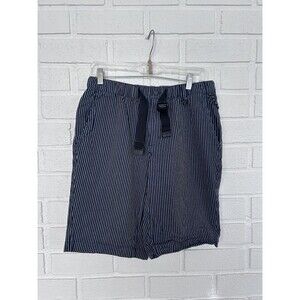 Columbia Shorts Blue White Striped Fishing Belted Utility Mens Medium
